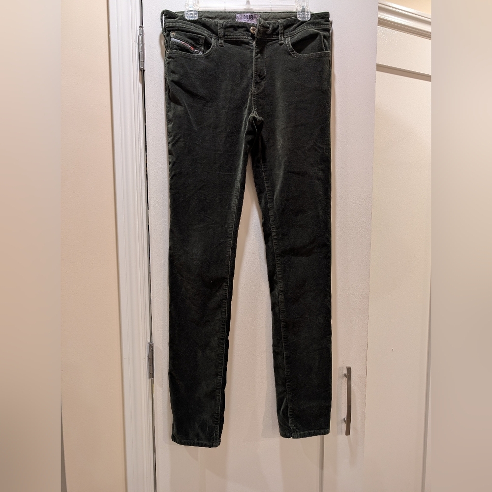 Diesel Green Velvet Skinny Jeans,30/33